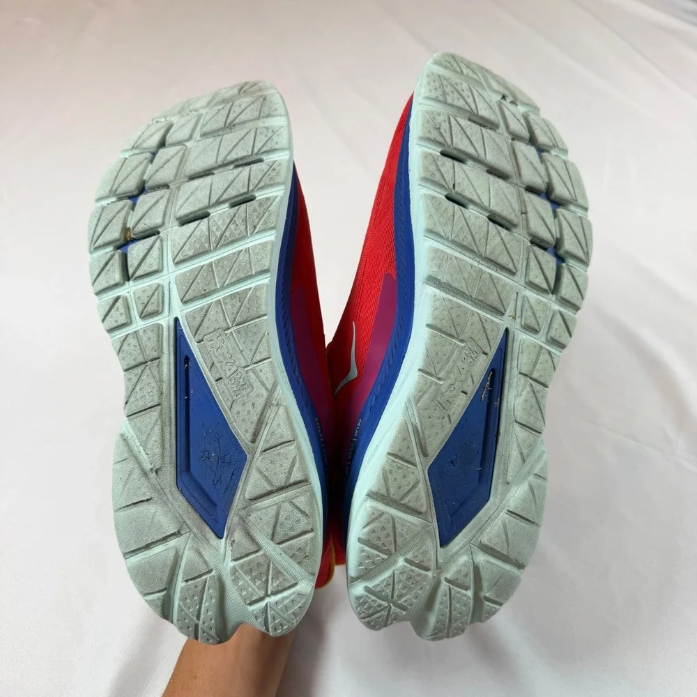 Hoka One One Women's Mach 4 1113529 FBLN Red Blue Running Shoes Sneakers Size 11